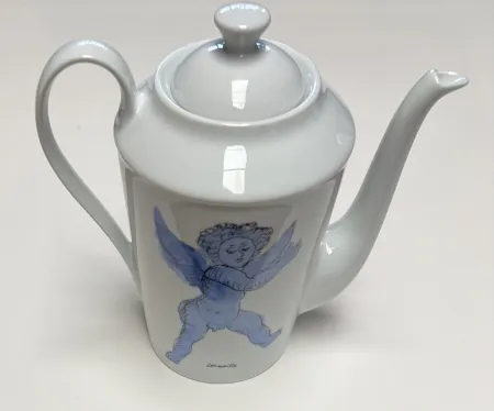 Keramik Corneille - Théière L'Ange d'après Rubens, en porcelaine de Limoges