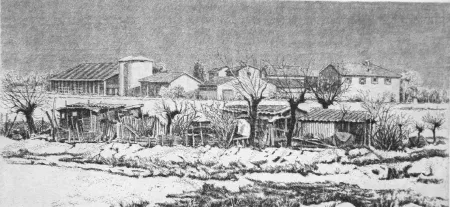 Radierung Cotugno  - Orti a cascina San Marco (I stato)