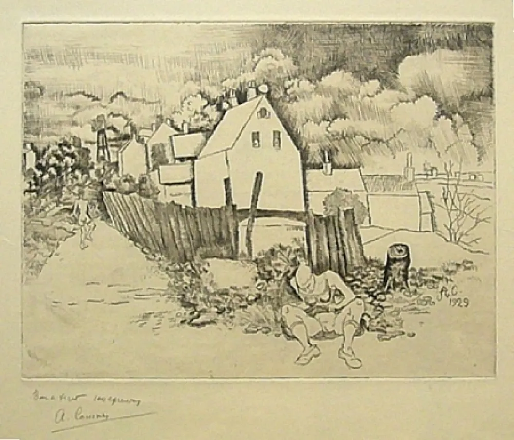 Radierung Courmes - Sans titre