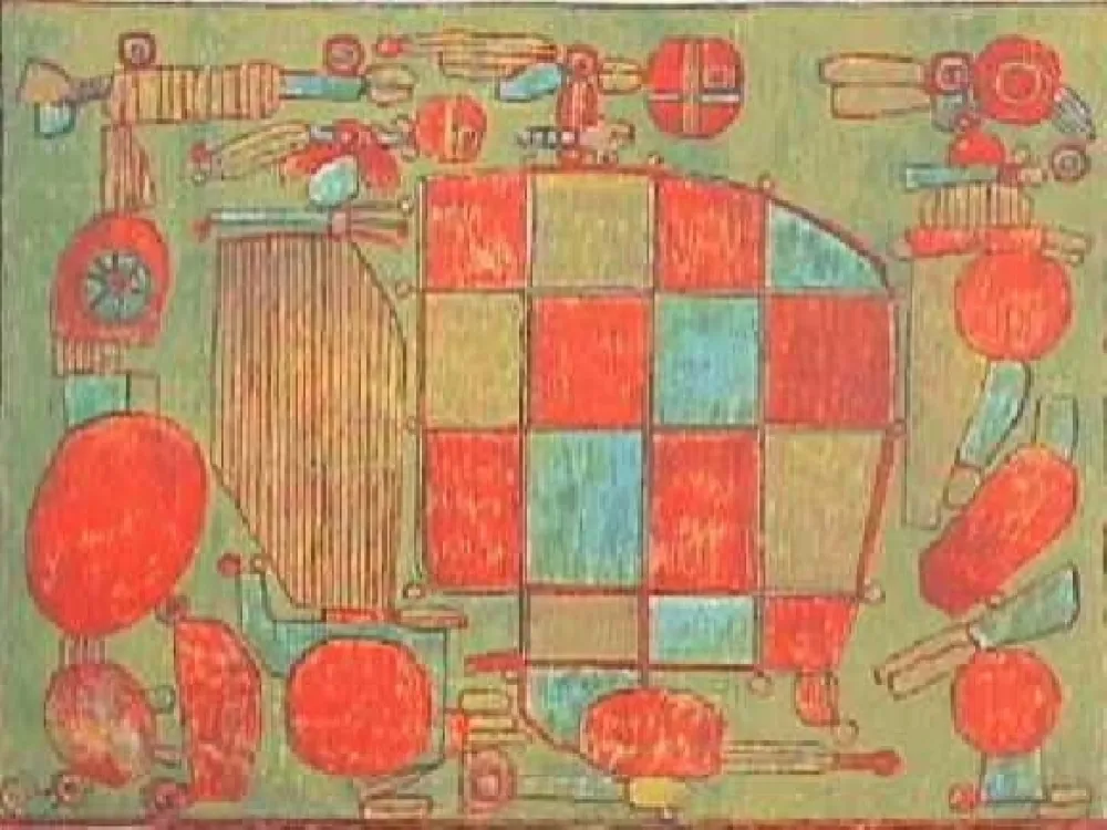 Lithographie Courtin - Parent du coté gauche 