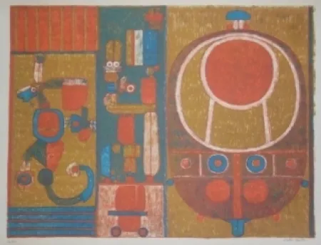 Lithographie Courtin - Vérité cruelle d'un jeu ancien