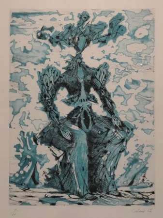 Radierung Coutaud - Femme assise