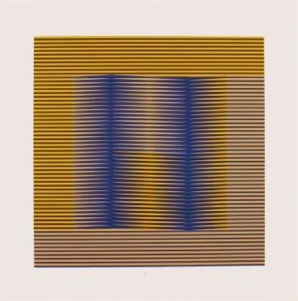 Siebdruck Cruz-Diez - COMPOSITION EN JAUNE ET VILOET