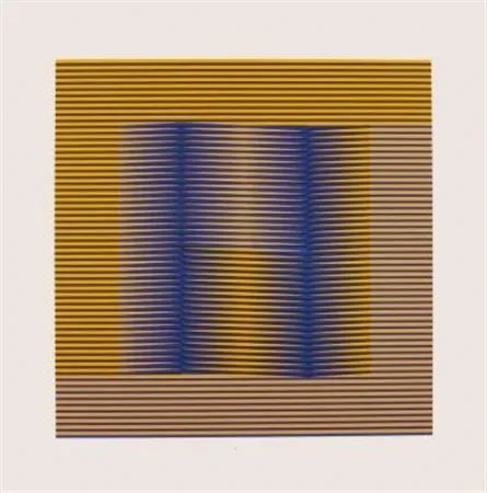 Siebdruck Cruz-Diez - COMPOSITION EN JAUNE ET VILOET