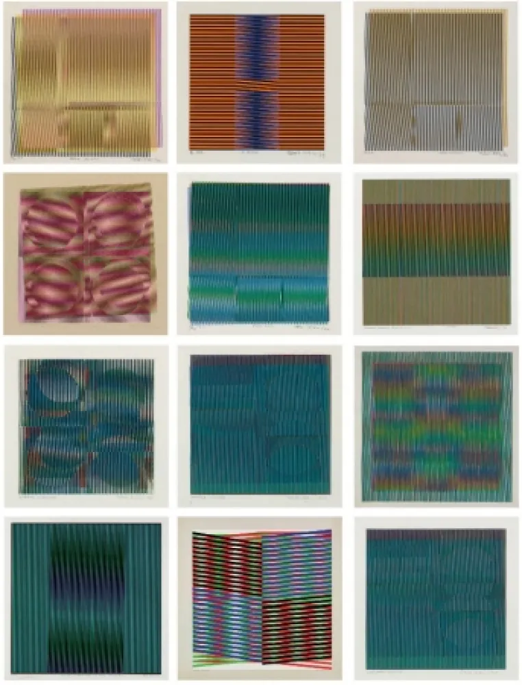 Siebdruck Cruz-Diez - Grupo de 15 Serigrafías sobre papel 