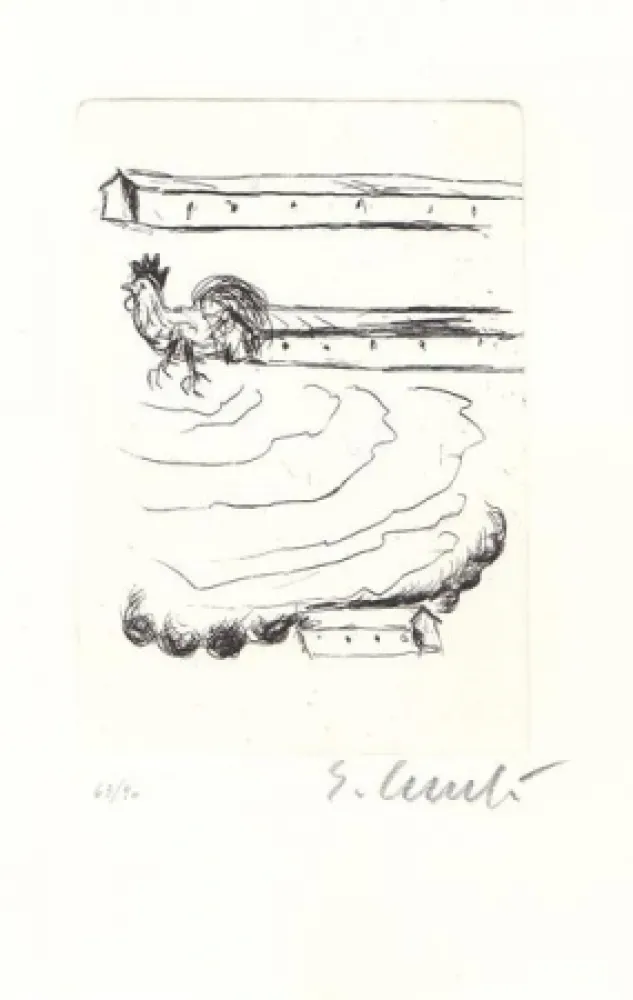 Radierung Cucchi - Senza titolo