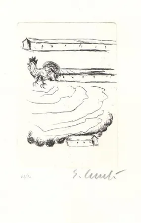 Radierung Cucchi - Senza titolo