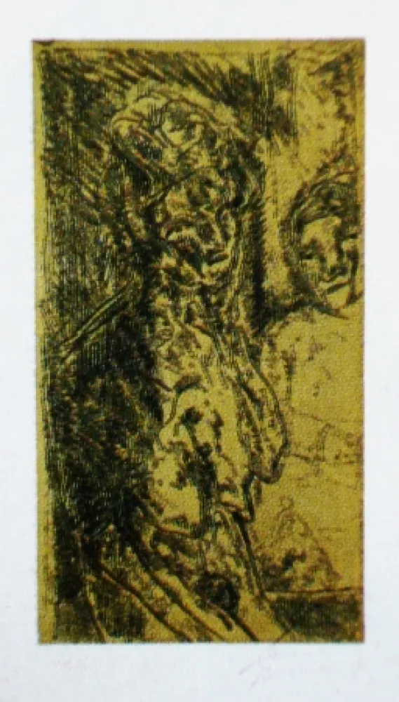 Radierung Und Aquatinta Cuevas - Autorretrato