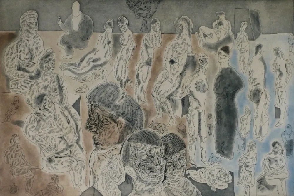 Radierung Und Aquatinta Cuevas - Barrion chino I