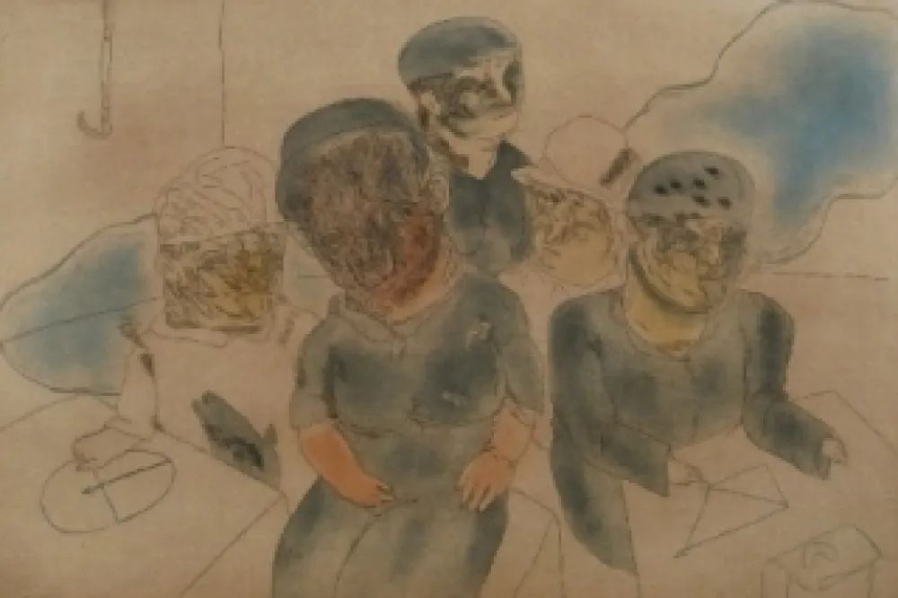 Radierung Und Aquatinta Cuevas - La familia del marino