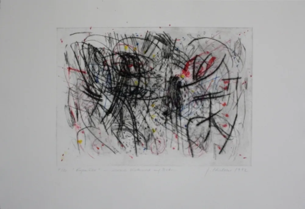 Kaltnadelradierung Czichon - Gegenüber / Across