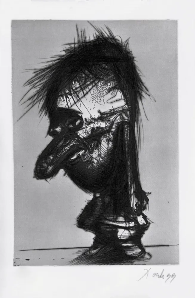 Radierung Und Aquatinta Dado - Autoportrait