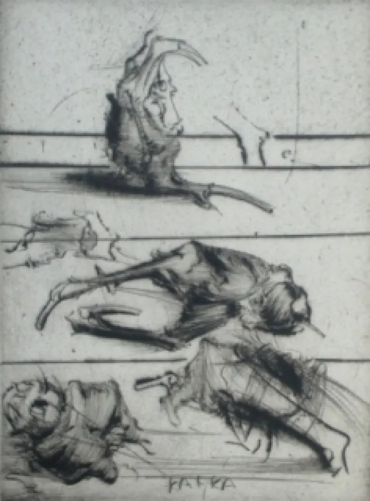 Radierung Dado - Kafka