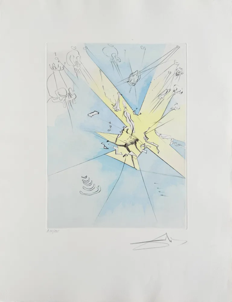 Radierung Dali - A Shattering Entrance upon the American Stage