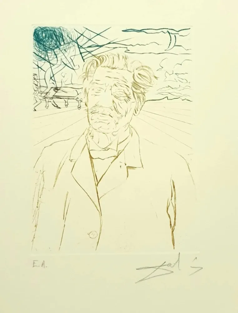 Radierung Dali - Albert Schweitzer