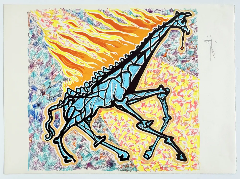 Lithographie Dali - Burning Giraffe