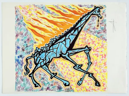 Lithographie Dali - Burning Giraffe