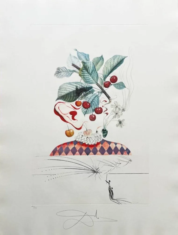 Lithographie Dali - Cérises Pierrot (Pierrot Cherries)