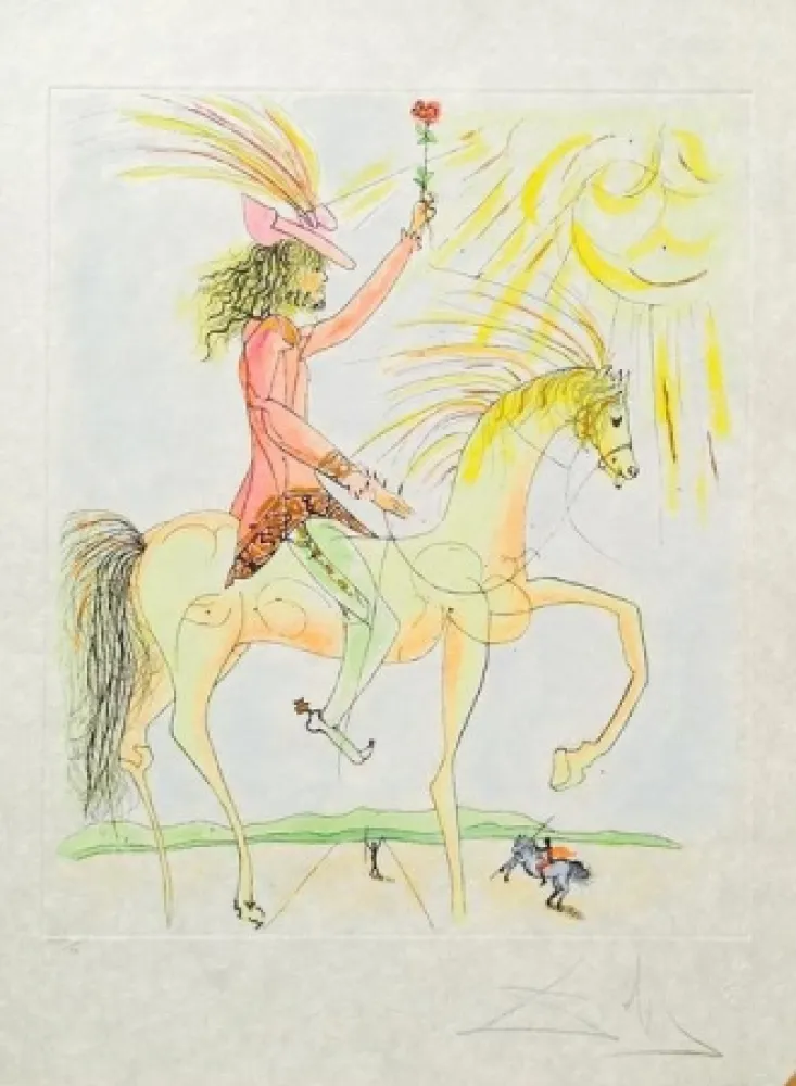 Radierung Dali - Chevalier a la rose