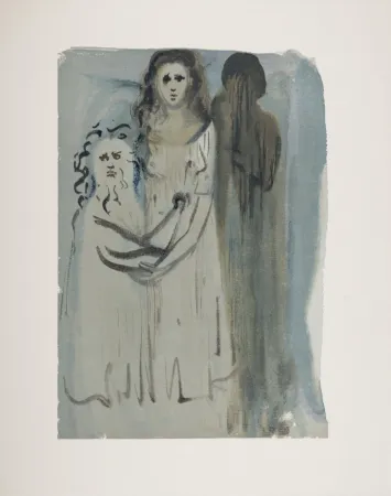 Holzschnitt Dali - Dans la fumée des Coléreux, 1963