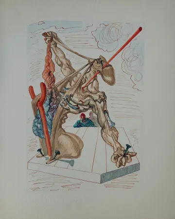 Holzschnitt Dali - Divine Comédie, Enfer 29, Les falsificateurs