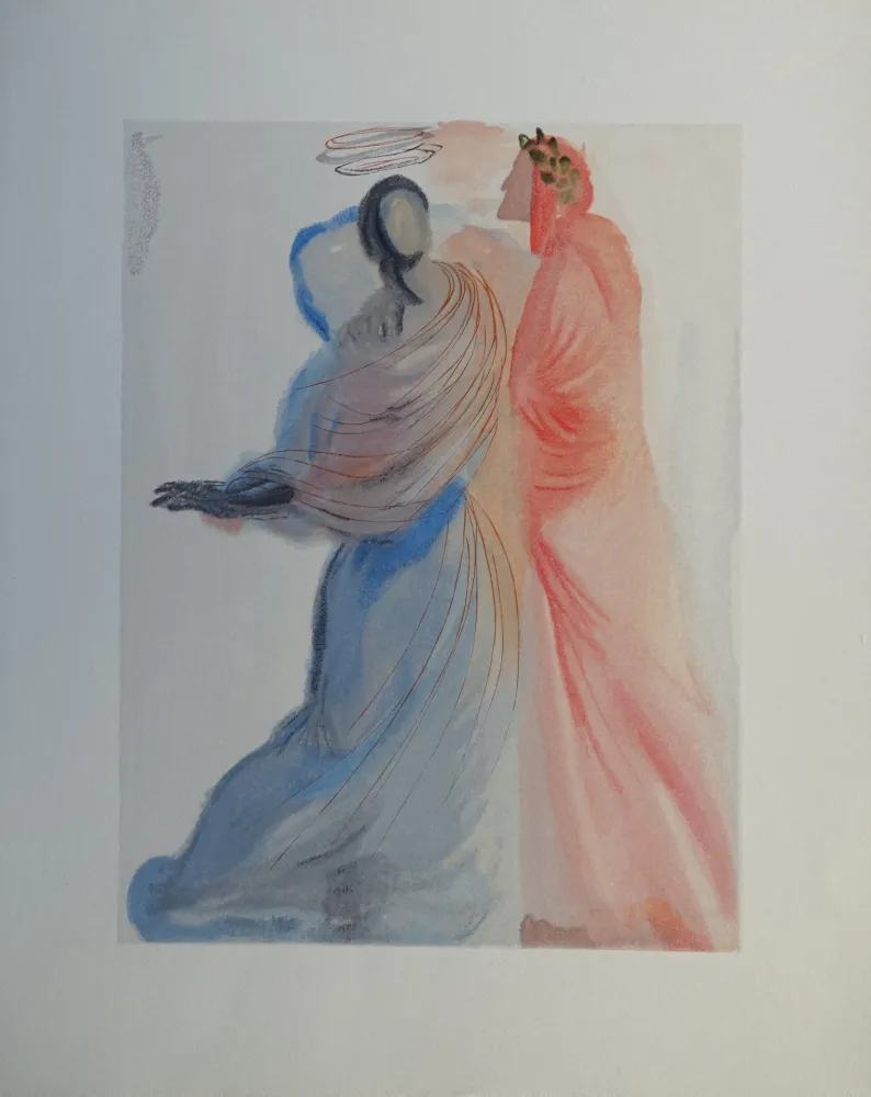 Holzschnitt Dali - Divine Comédie, Paradis 18, La splendeur de Béatrice