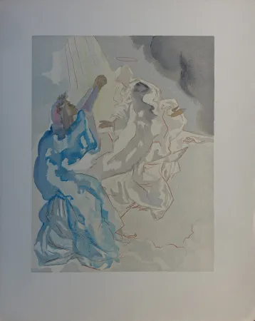 Holzschnitt Dali - Divine Comédie, Paradis 5, Nouvel aspect de Béatrice