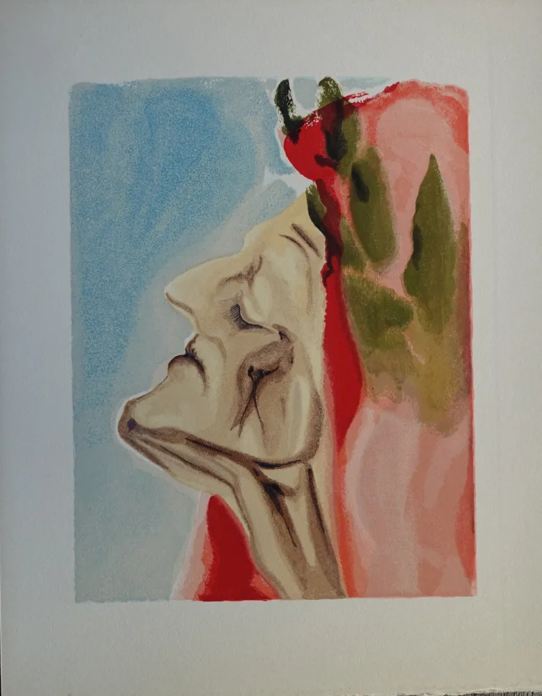 Holzschnitt Dali - Divine Comédie, Paradis 7, Le doute de Dante