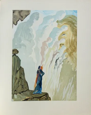 Holzschnitt Dali - Divine Comédie, Purgatoire 12, La beauté des sculptures