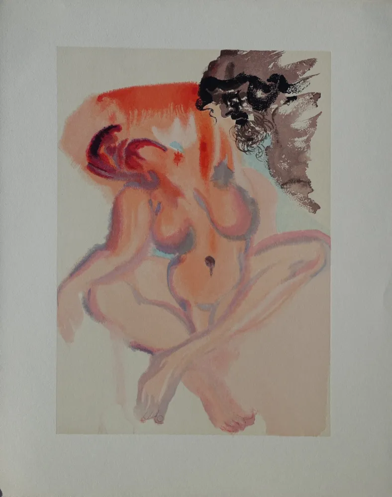 Holzschnitt Dali - Divine Comédie, Purgatoire 3, Les indolents