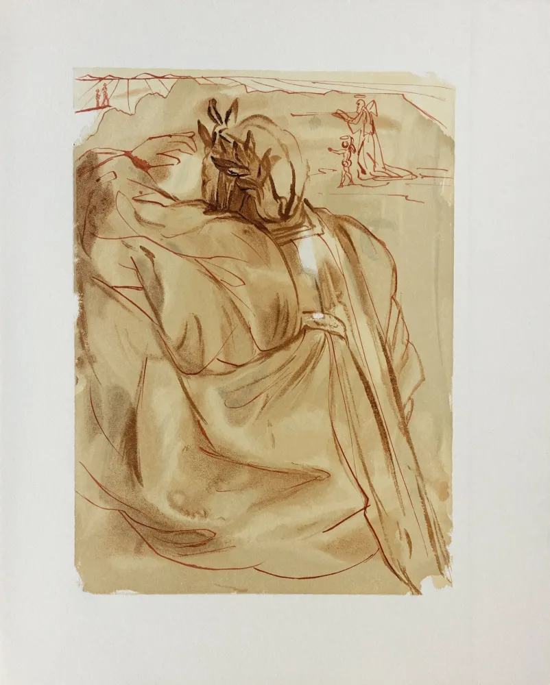 Holzschnitt Dali - Divine Comédie, Purgatoire 30, L'annonce d'un grand événement