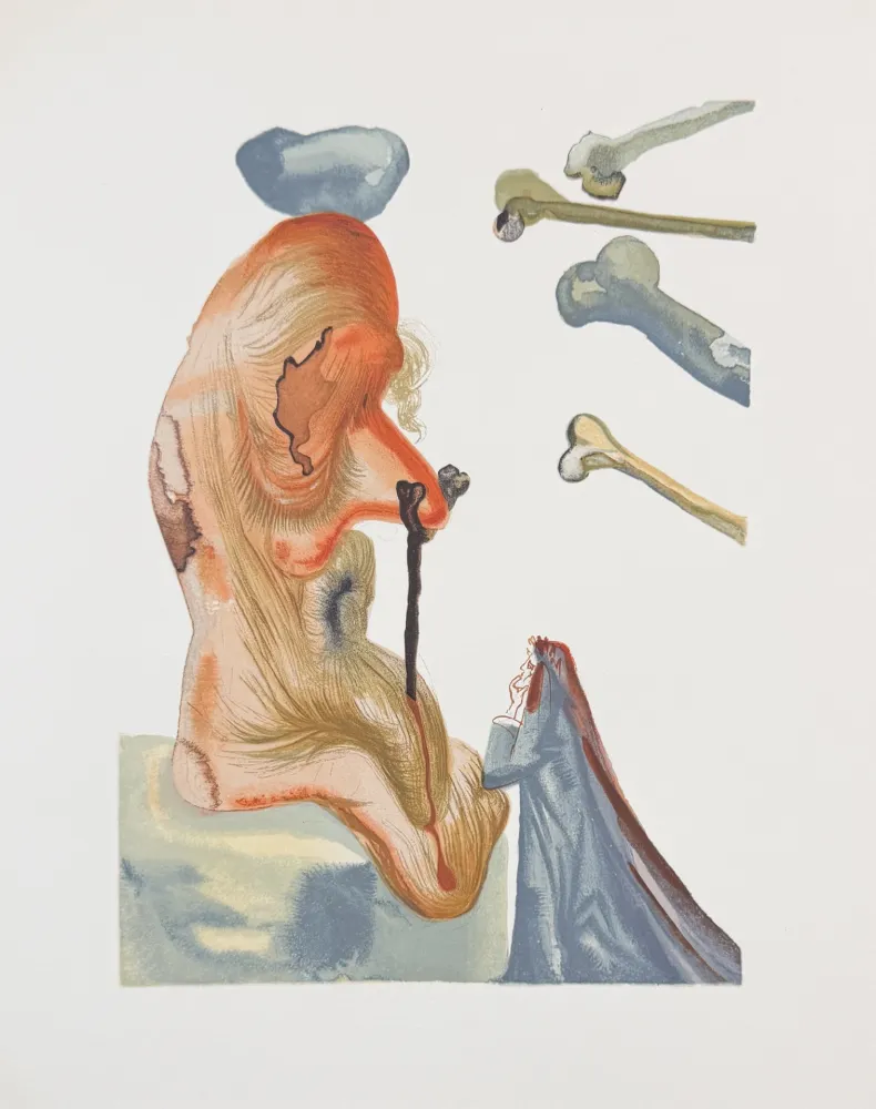 Holzschnitt Dali - Divine Comedy Hell Canto 20 Decomposition 