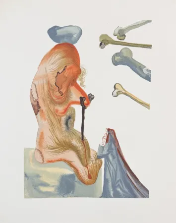 Holzschnitt Dali - Divine Comedy Hell Canto 20 Decomposition 