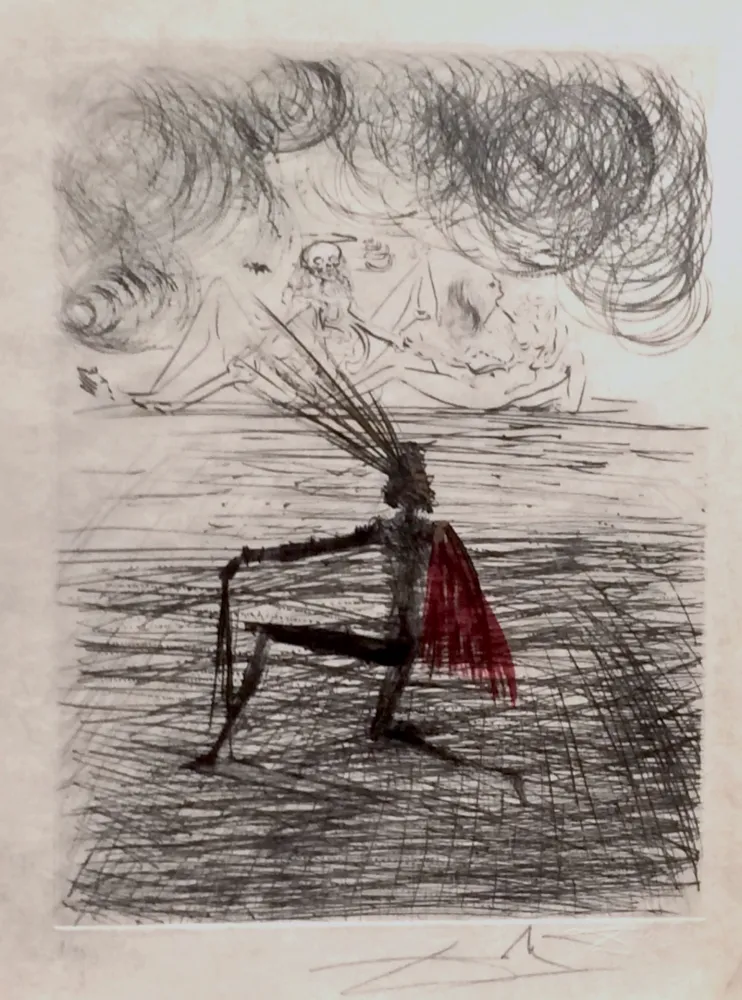 Stich Dali - Faust Chevalier a Genou