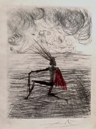 Stich Dali - Faust Chevalier a Genou