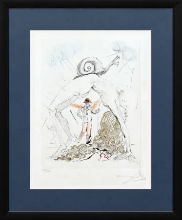 Radierung Dali - Femme à l’escargot (Woman with Snail)