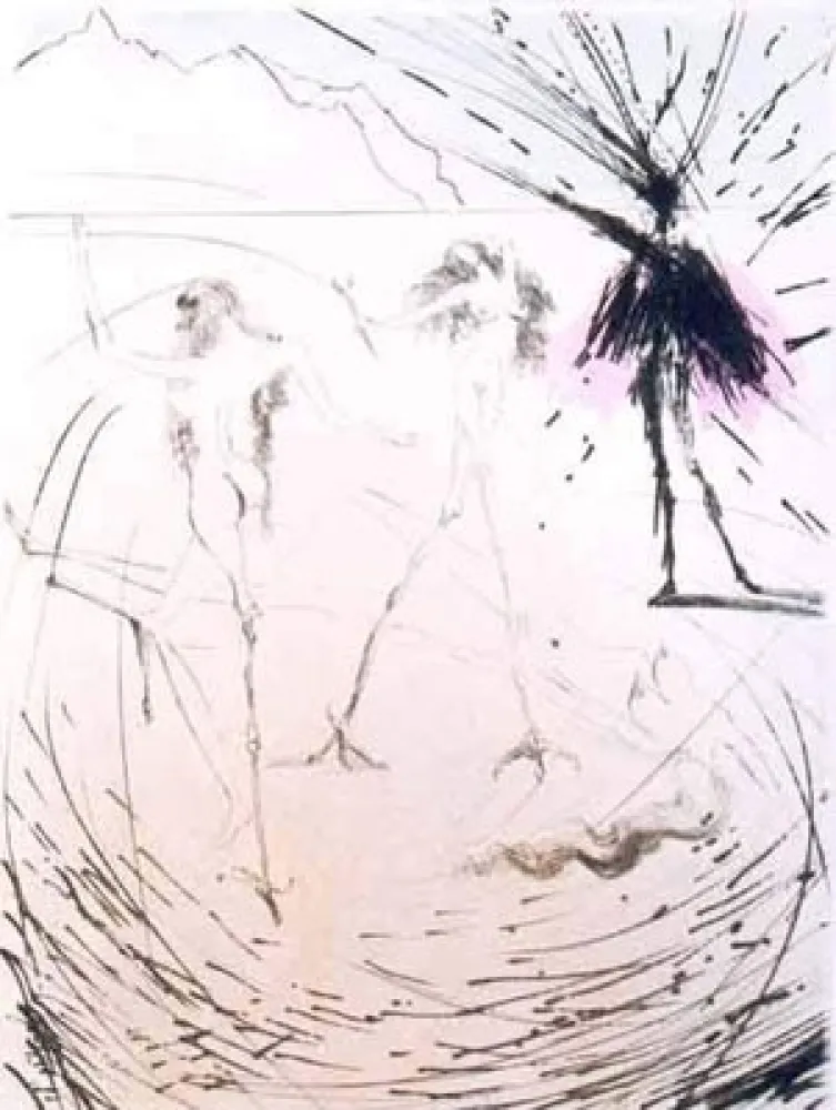 Stich Dali - Femme Poules