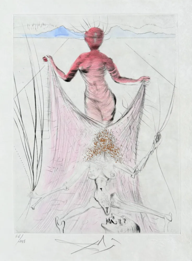 Stich Dali - Femme tenant le voile