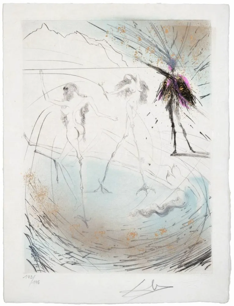 Kaltnadelradierung Dali - Femmes poules (Hen Women)