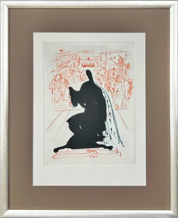 Radierung Dali - Figure in an Ermine Cloak