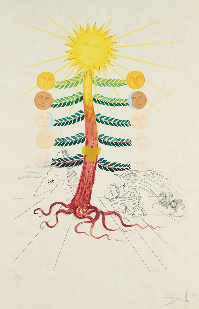 Kaltnadelradierung Dali - Flordali. Lune