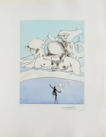 Radierung Dali - Flung Out Like a Fag-end by the Big-Wigs