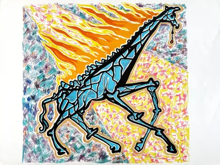 Lithographie Dali - Giraffa che brucia (Burning Giraffe)