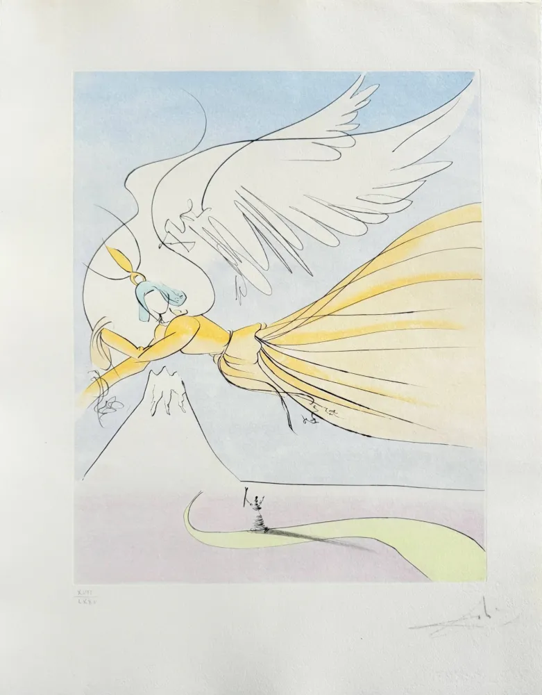 Kaltnadelradierung Dali - Hagoromo (The robe of feathers)