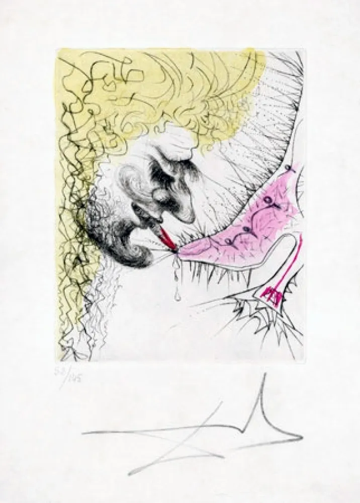 Stich Dali - Homme Baissant la Chaussure (Man Kissing Shoe)