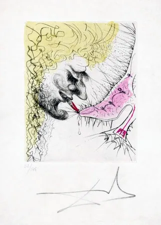 Stich Dali - Homme Baissant la Chaussure (Man Kissing Shoe)