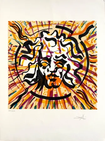Lithographie Dali - Il sole (The Sun)