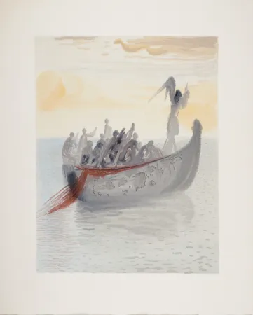 Lithographie Dali - La Barque du Nocher