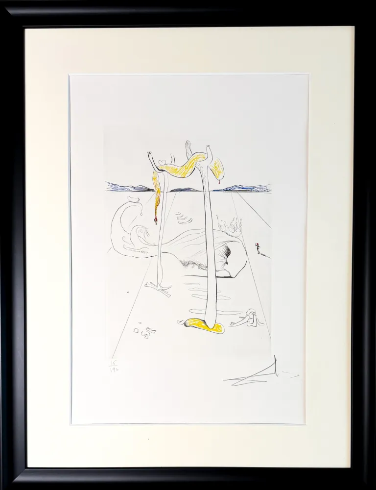 Kaltnadelradierung Dali - La Béquille