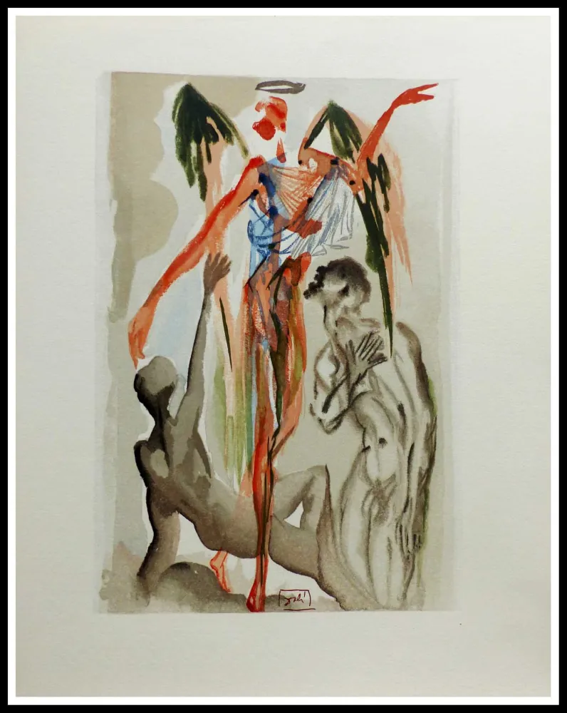 Holzschnitt Dali - LA DIVINE COMEDIE - Le paradis terrestre